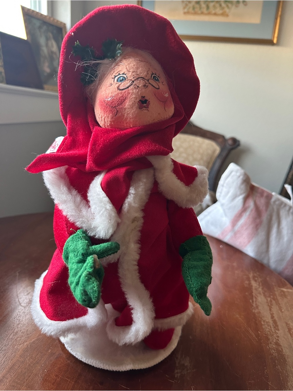 AnnaLee Red and Green Mrs. Claus Holiday Plush Figure